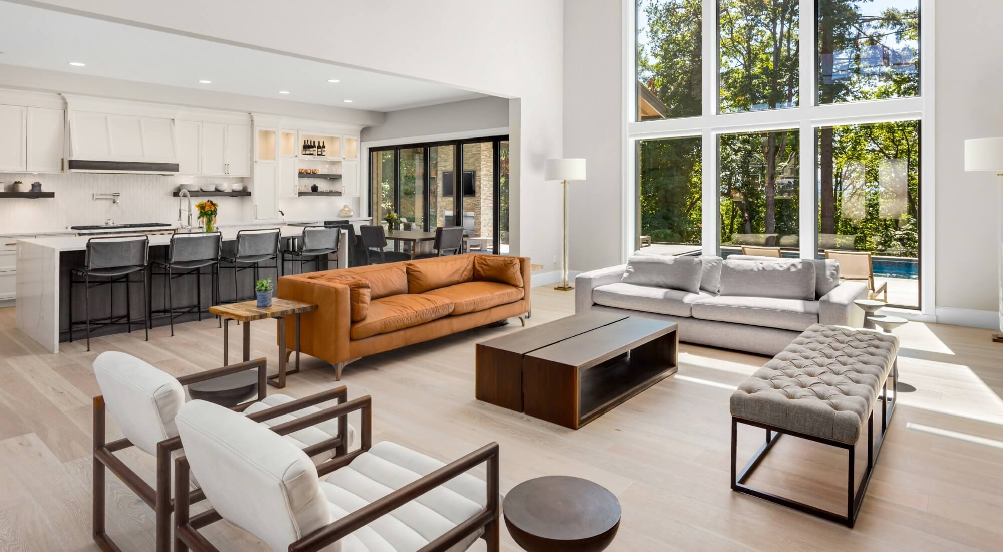 Freshly painted open-concept living room from Interior House Painting in Southern Pines, NC